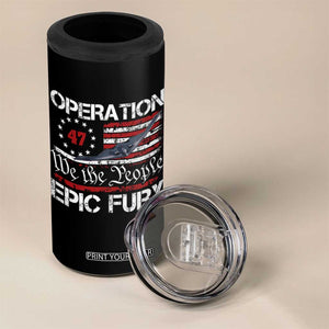 Operation Epic Fury 4 in 1 Can Cooler Tumbler Military Bomber Stealth Jet Vintage American Flag TS11 Print Your Wear