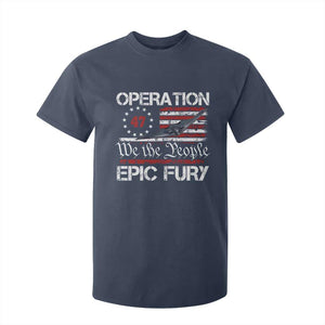 Operation Epic Fury T Shirt For Kid Military Bomber Stealth Jet Vintage American Flag TS11 Navy Print Your Wear
