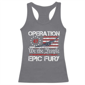 Operation Epic Fury Racerback Tank Top Military Bomber Stealth Jet Vintage American Flag TS11 Charcoal Print Your Wear