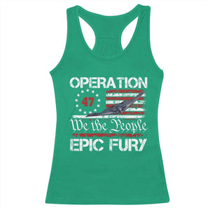 Operation Epic Fury Racerback Tank Top Military Bomber Stealth Jet Vintage American Flag TS11 Irish Green Print Your Wear