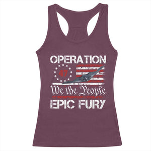 Operation Epic Fury Racerback Tank Top Military Bomber Stealth Jet Vintage American Flag TS11 Maroon Print Your Wear