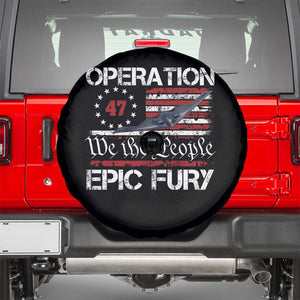 Operation Epic Fury Spare Tire Cover Military Bomber Stealth Jet Vintage American Flag TS11 Black Print Your Wear