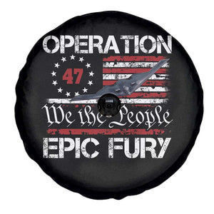 Operation Epic Fury Spare Tire Cover Military Bomber Stealth Jet Vintage American Flag TS11 Print Your Wear
