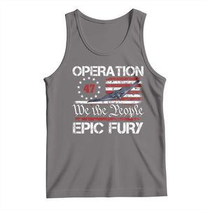 Operation Epic Fury Tank Top Military Bomber Stealth Jet Vintage American Flag TS11 Deep Heather Print Your Wear
