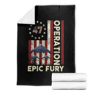 Operation Epic Fury Throw Blanket Military Tactical Warfare Stealth Jet American Flag TS11 Black Print Your Wear