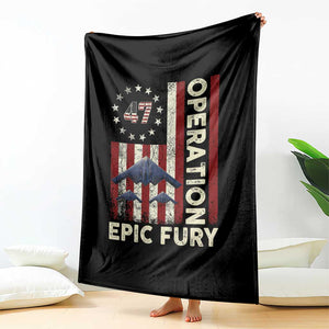 Operation Epic Fury Throw Blanket Military Tactical Warfare Stealth Jet American Flag TS11 Print Your Wear