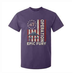Operation Epic Fury T Shirt For Kid Military Tactical Warfare Stealth Jet American Flag TS11 Purple Print Your Wear