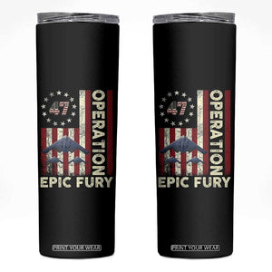 Operation Epic Fury Skinny Tumbler Military Tactical Warfare Stealth Jet American Flag TS11 Black Print Your Wear