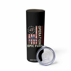Operation Epic Fury Skinny Tumbler Military Tactical Warfare Stealth Jet American Flag TS11 Print Your Wear