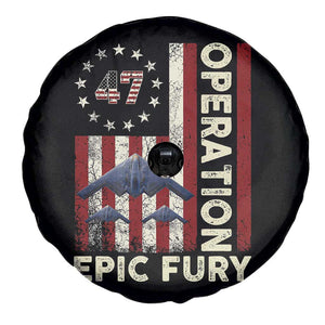 Operation Epic Fury Spare Tire Cover Military Tactical Warfare Stealth Jet American Flag TS11 Print Your Wear