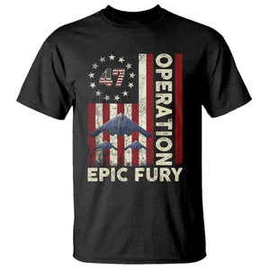 Operation Epic Fury T Shirt Military Tactical Warfare Stealth Jet American Flag TS11 Black Print Your Wear