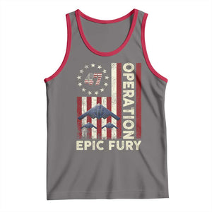 Operation Epic Fury Tank Top Military Tactical Warfare Stealth Jet American Flag TS11 Deep Heather Red Print Your Wear