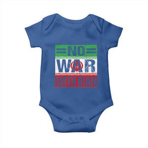 No War With Iran Baby Onesie Freedom For Iranians Vintage Iran Flag TS11 Royal Blue Print Your Wear