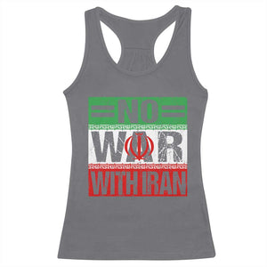 No War With Iran Racerback Tank Top Freedom For Iranians Vintage Iran Flag TS11 Charcoal Print Your Wear