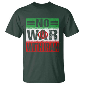 No War With Iran T Shirt Freedom For Iranians Vintage Iran Flag TS11 Dark Forest Green Print Your Wear