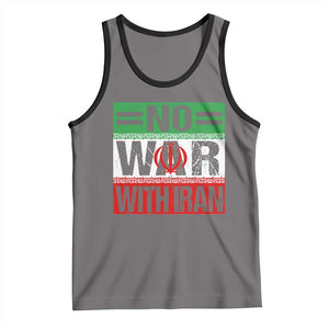 No War With Iran Tank Top Freedom For Iranians Vintage Iran Flag TS11 Deep Heather Black Print Your Wear