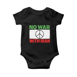 No War With Iran Baby Onesie Iranian People Support Barbed Wire Peace Sign TS11 Black Print Your Wear