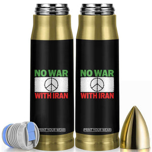 No War With Iran Bullet Tumbler Iranian People Support Barbed Wire Peace Sign TS11 Black Print Your Wear