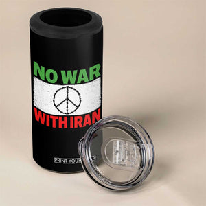 No War With Iran 4 in 1 Can Cooler Tumbler Iranian People Support Barbed Wire Peace Sign TS11 Print Your Wear