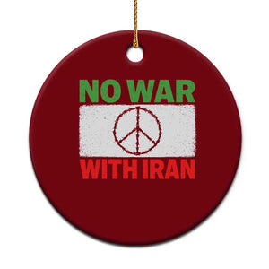 No War With Iran Ceramic Ornament Iranian People Support Barbed Wire Peace Sign TS11 1pc Red Print Your Wear