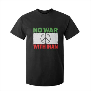 No War With Iran T Shirt For Kid Iranian People Support Barbed Wire Peace Sign TS11 Black Print Your Wear