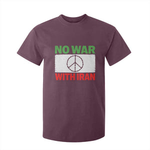 No War With Iran T Shirt For Kid Iranian People Support Barbed Wire Peace Sign TS11 Maroon Print Your Wear