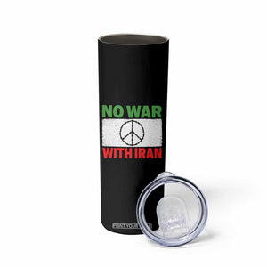 No War With Iran Skinny Tumbler Iranian People Support Barbed Wire Peace Sign TS11 Print Your Wear