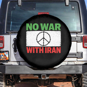 No War With Iran Spare Tire Cover Iranian People Support Barbed Wire Peace Sign TS11 No hole Black Print Your Wear