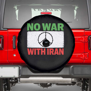 No War With Iran Spare Tire Cover Iranian People Support Barbed Wire Peace Sign TS11 Black Print Your Wear