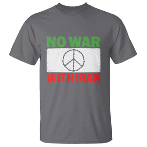 No War With Iran T Shirt Iranian People Support Barbed Wire Peace Sign TS11 Charcoal Print Your Wear