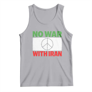 No War With Iran Tank Top Iranian People Support Barbed Wire Peace Sign TS11 Athletic Heather Print Your Wear