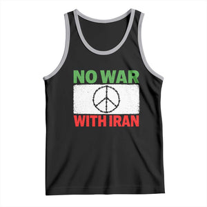 No War With Iran Tank Top Iranian People Support Barbed Wire Peace Sign TS11 Black Athletic Heather Print Your Wear