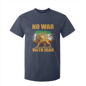 No War With Iran T Shirt For Kid Iran Flag Lion And Sun Persian Pride TS11 Navy Print Your Wear