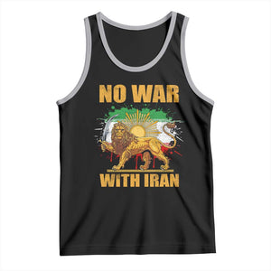 No War With Iran Tank Top Iran Flag Lion And Sun Persian Pride TS11 Black Athletic Heather Print Your Wear