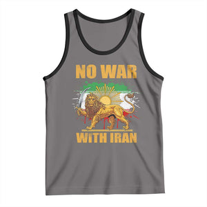 No War With Iran Tank Top Iran Flag Lion And Sun Persian Pride TS11 Deep Heather Black Print Your Wear