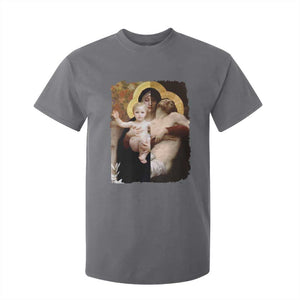 Jesus Christ and Mother Mary William Adolphe Bouguereau Art T Shirt For Kid TS11 Charcoal Print Your Wear