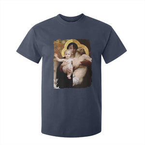 Jesus Christ and Mother Mary William Adolphe Bouguereau Art T Shirt For Kid TS11 Navy Print Your Wear