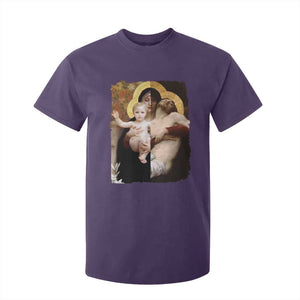 Jesus Christ and Mother Mary William Adolphe Bouguereau Art T Shirt For Kid TS11 Purple Print Your Wear