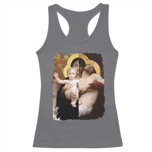 Jesus Christ and Mother Mary William Adolphe Bouguereau Art Racerback Tank Top TS11 Charcoal Print Your Wear