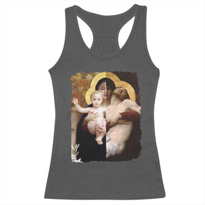 Jesus Christ and Mother Mary William Adolphe Bouguereau Art Racerback Tank Top TS11 Dark Heather Print Your Wear