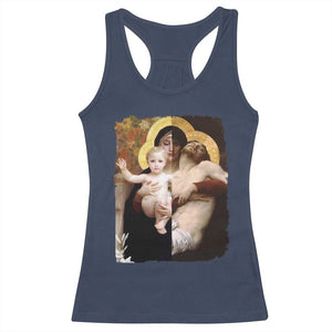 Jesus Christ and Mother Mary William Adolphe Bouguereau Art Racerback Tank Top TS11 Navy Print Your Wear