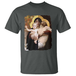 Jesus Christ and Mother Mary William Adolphe Bouguereau Art T Shirt TS11 Dark Heather Print Your Wear