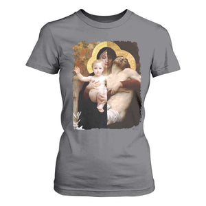 Jesus Christ and Mother Mary William Adolphe Bouguereau Art T Shirt For Women TS11 Charcoal Print Your Wear