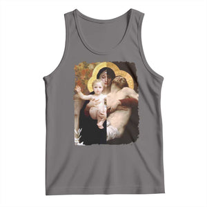 Jesus Christ and Mother Mary William Adolphe Bouguereau Art Tank Top TS11 Deep Heather Print Your Wear