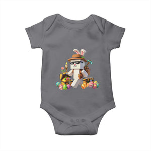 Funny Easter Day Bunny Miner Egg Video Game Baby Onesie TS11 Charcoal Print Your Wear