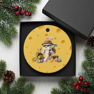 Funny Easter Day Bunny Miner Egg Video Game Ceramic Ornament TS11 1pc Yellow Cheese Print Your Wear