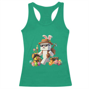 Funny Easter Day Bunny Miner Egg Video Game Racerback Tank Top TS11 Irish Green Print Your Wear