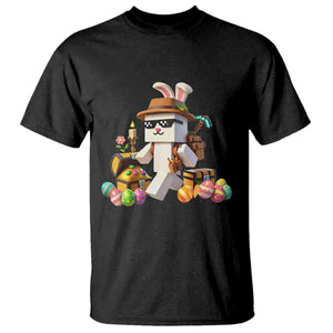 Funny Easter Day Bunny Miner Egg Video Game T Shirt TS11 Black Print Your Wear