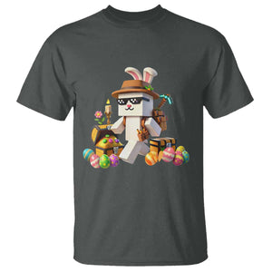Funny Easter Day Bunny Miner Egg Video Game T Shirt TS11 Dark Heather Print Your Wear