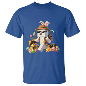 Funny Easter Day Bunny Miner Egg Video Game T Shirt TS11 Royal Blue Print Your Wear